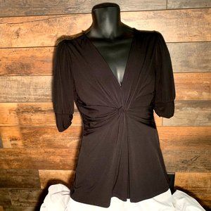 Black knotted blouse